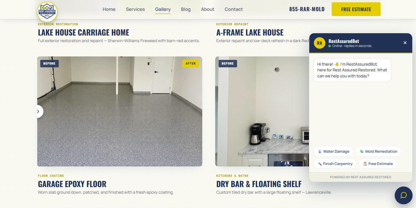 Rest Assured Restored gallery page preview